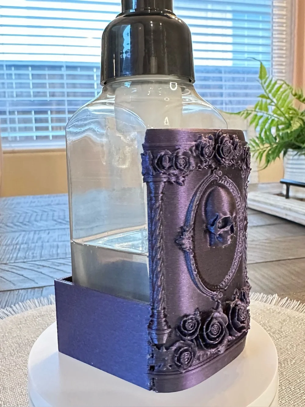 Gothic Skull Soap Holder for Bath & Body Works Bottles - Purple Color Shifting